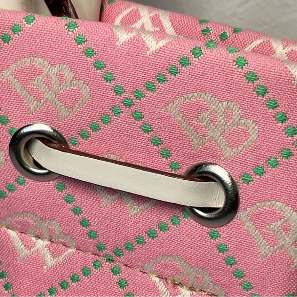 DOONEY & BOURKE Canvas Leather Tassel Tote Satchel RARE pink with white leather - Picture 8 of 16